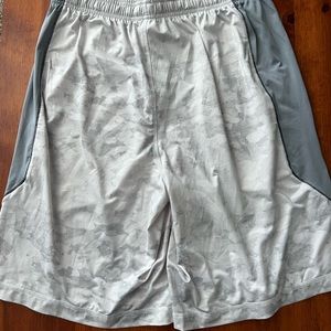 Under Armour Gray/White Athletic Shorts, Sz L